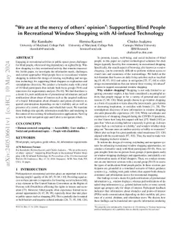 "We are at the mercy of others' opinion": Supporting Blind People in
  Recreational Window Shopping with AI-infused Technology