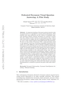 Federated Document Visual Question Answering: A Pilot Study