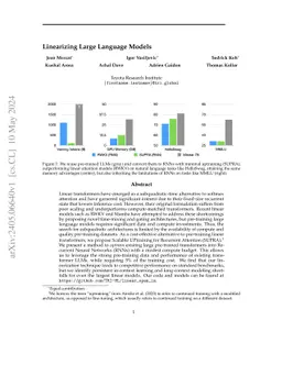 Linearizing Large Language Models