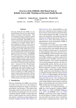 Overview of the EHRSQL 2024 Shared Task on Reliable Text-to-SQL Modeling
  on Electronic Health Records