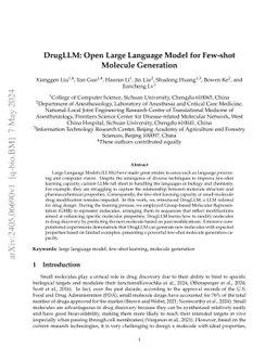 DrugLLM: Open Large Language Model for Few-shot Molecule Generation