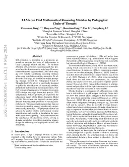 LLMs can Find Mathematical Reasoning Mistakes by Pedagogical Chain-of-Thought