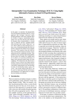 Interpretable Cross-Examination Technique (ICE-T): Using highly
  informative features to boost LLM performance