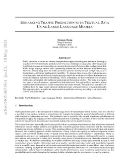 Enhancing Traffic Prediction with Textual Data Using Large Language
  Models
