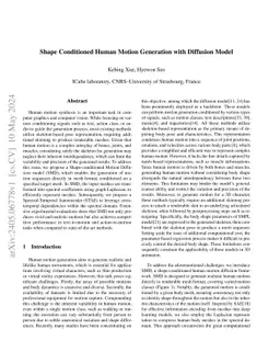 Shape Conditioned Human Motion Generation with Diffusion Model