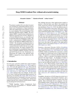 Deep MMD Gradient Flow without adversarial training