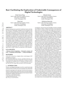 BLIP: Facilitating the Exploration of Undesirable Consequences of
  Digital Technologies