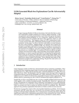 LLM-Generated Black-box Explanations Can Be Adversarially Helpful