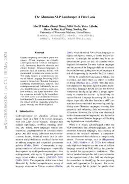 The Ghanaian NLP Landscape: A First Look