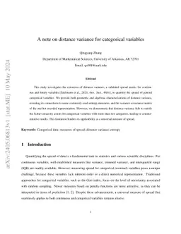 A note on distance variance for categorical variables