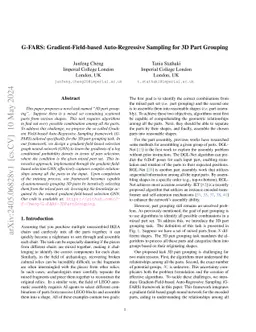 G-FARS: Gradient-Field-based Auto-Regressive Sampling for 3D Part
  Grouping