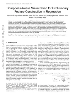 Sharpness-Aware Minimization for Evolutionary Feature Construction in
  Regression