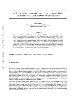 ADLDA: A Method to Reduce the Harm of Data Distribution Shift in Data
  Augmentation