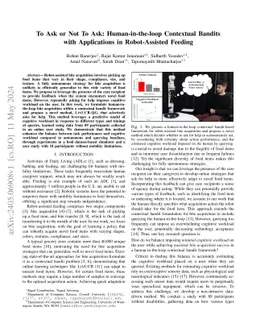 To Ask or Not To Ask: Human-in-the-loop Contextual Bandits with Applications in Robot-Assisted Feeding