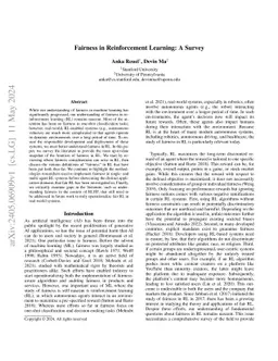 Fairness in Reinforcement Learning: A Survey