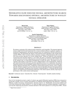 Generative flow induced neural architecture search: Towards discovering
  optimal architecture in wavelet neural operator