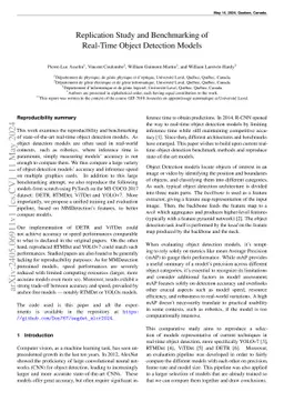 Replication Study and Benchmarking of Real-Time Object Detection Models