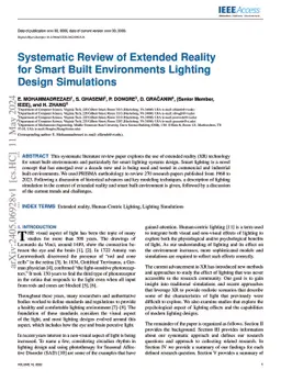 Systematic Review of Extended Reality for Smart Built Environments
  Lighting Design Simulations