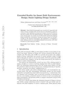 Extended Reality for Smart Built Environments Design: Smart Lighting
  Design Testbed