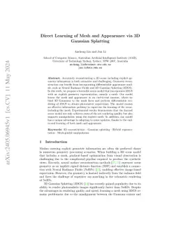 Direct Learning of Mesh and Appearance via 3D Gaussian Splatting