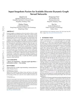 Input Snapshots Fusion for Scalable Discrete-Time Dynamic Graph Neural Networks