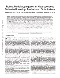 Robust Model Aggregation for Heterogeneous Federated Learning: Analysis
  and Optimizations
