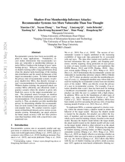 Shadow-Free Membership Inference Attacks: Recommender Systems Are More
  Vulnerable Than You Thought