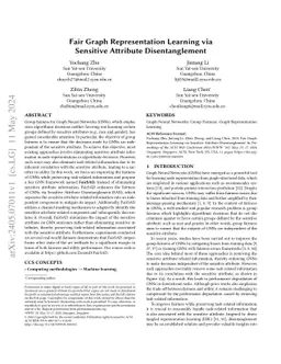 Fair Graph Representation Learning via Sensitive Attribute
  Disentanglement