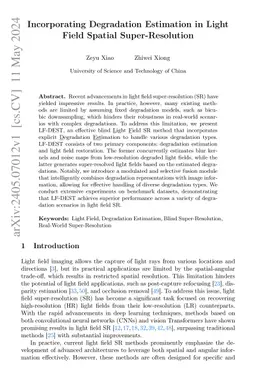 Incorporating Degradation Estimation in Light Field Spatial
  Super-Resolution