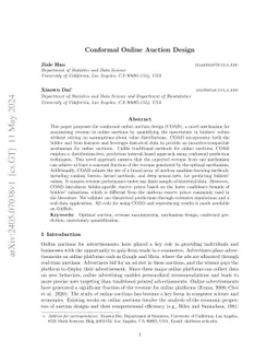Online Auction Design Using Distribution-Free Uncertainty Quantification with Applications to E-Commerce