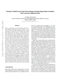 Semantic Guided Large Scale Factor Remote Sensing Image Super-resolution
  with Generative Diffusion Prior