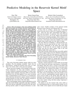 Predictive Modeling in the Reservoir Kernel Motif Space