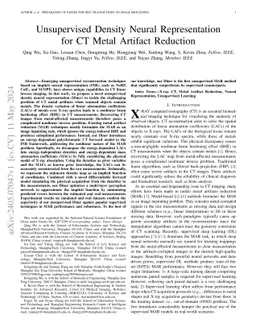 Solving Energy-Independent Density for CT Metal Artifact Reduction via Neural Representation