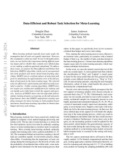 Data-Efficient and Robust Task Selection for Meta-Learning