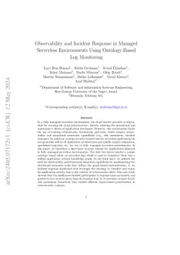 Observability and Incident Response in Managed Serverless Environments
  Using Ontology-Based Log Monitoring