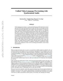 Unified Video-Language Pre-training with Synchronized Audio