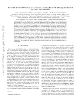Separable Power of Classical and Quantum Learning Protocols Through the
  Lens of No-Free-Lunch Theorem