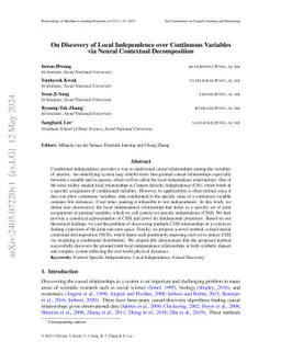 On Discovery of Local Independence over Continuous Variables via Neural
  Contextual Decomposition