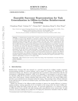 Ensemble Successor Representations for Task Generalization in
  Offline-to-Online Reinforcement Learning