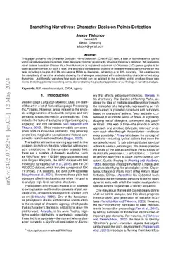 Branching Narratives: Character Decision Points Detection