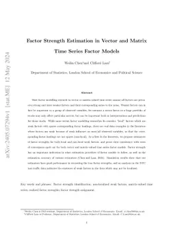 Factor Strength Estimation in Vector and Matrix Time Series Factor
  Models