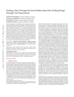 Finding a Way Through the Social Media Labyrinth: Guiding Design Through
  User Expectations