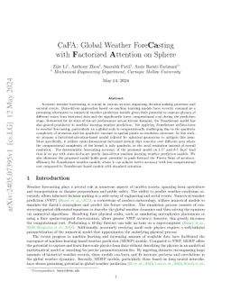 CaFA: Global Weather Forecasting with Factorized Attention on Sphere