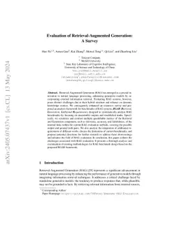 Evaluation of Retrieval-Augmented Generation: A Survey
