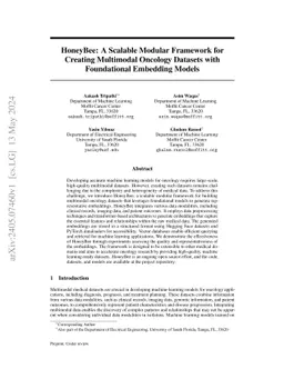 HoneyBee: A Scalable Modular Framework for Creating Multimodal Oncology Datasets with Foundational Embedding Models