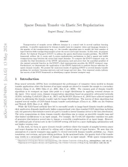 Sparse Domain Transfer via Elastic Net Regularization