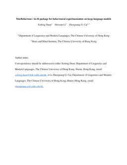 MacBehaviour: An R package for behavioural experimentation on large
  language models