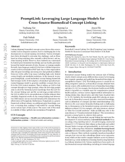 PromptLink: Leveraging Large Language Models for Cross-Source Biomedical
  Concept Linking
