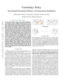Consistency Policy: Accelerated Visuomotor Policies via Consistency
  Distillation