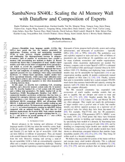 SambaNova SN40L: Scaling the AI Memory Wall with Dataflow and
  Composition of Experts